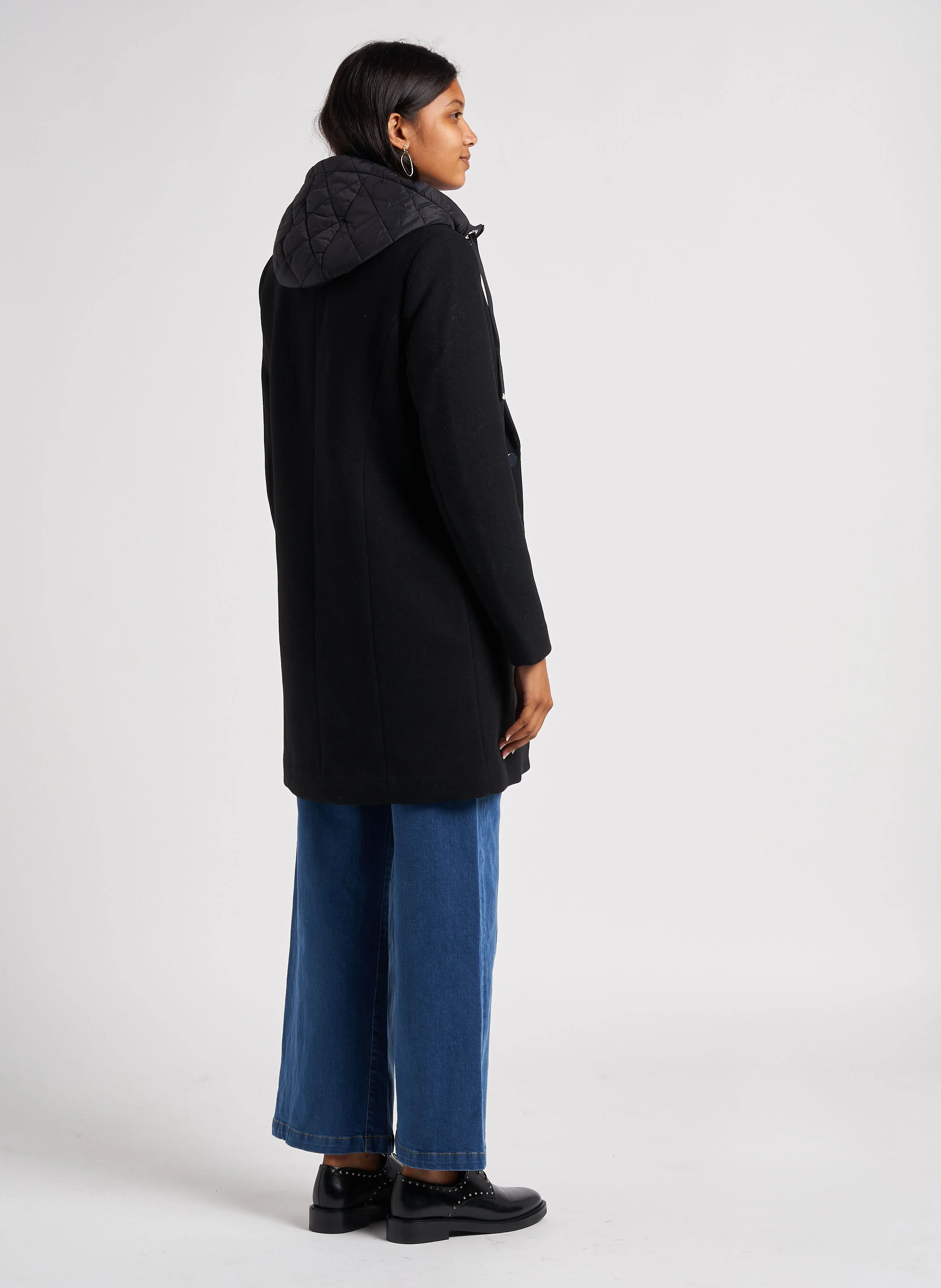 Manteau col tailleur| Noir