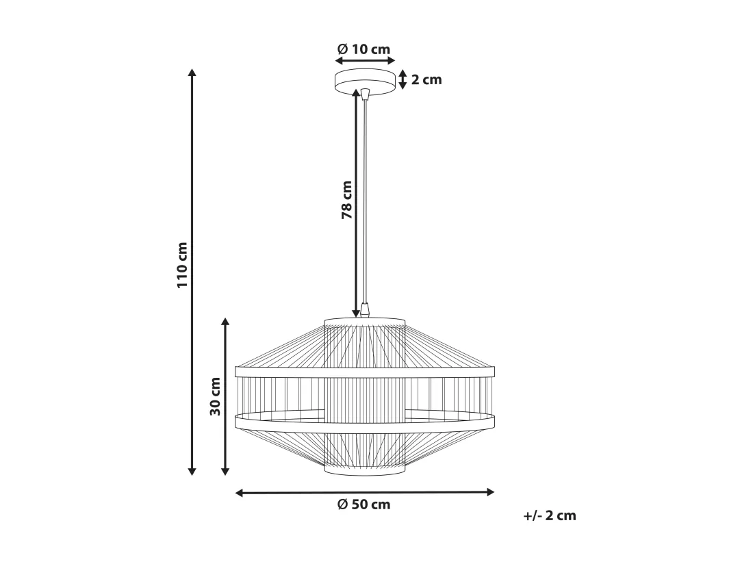 Lampe suspension KARAJ Bambou Naturel