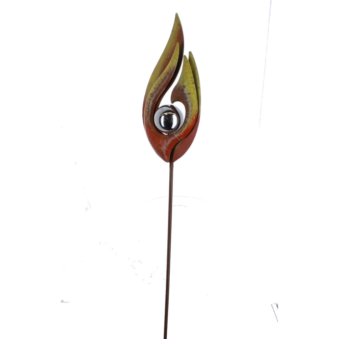 Gartenstecker - Flamme - aus Metall - ca. 14,5 x 6 x 125 cm
