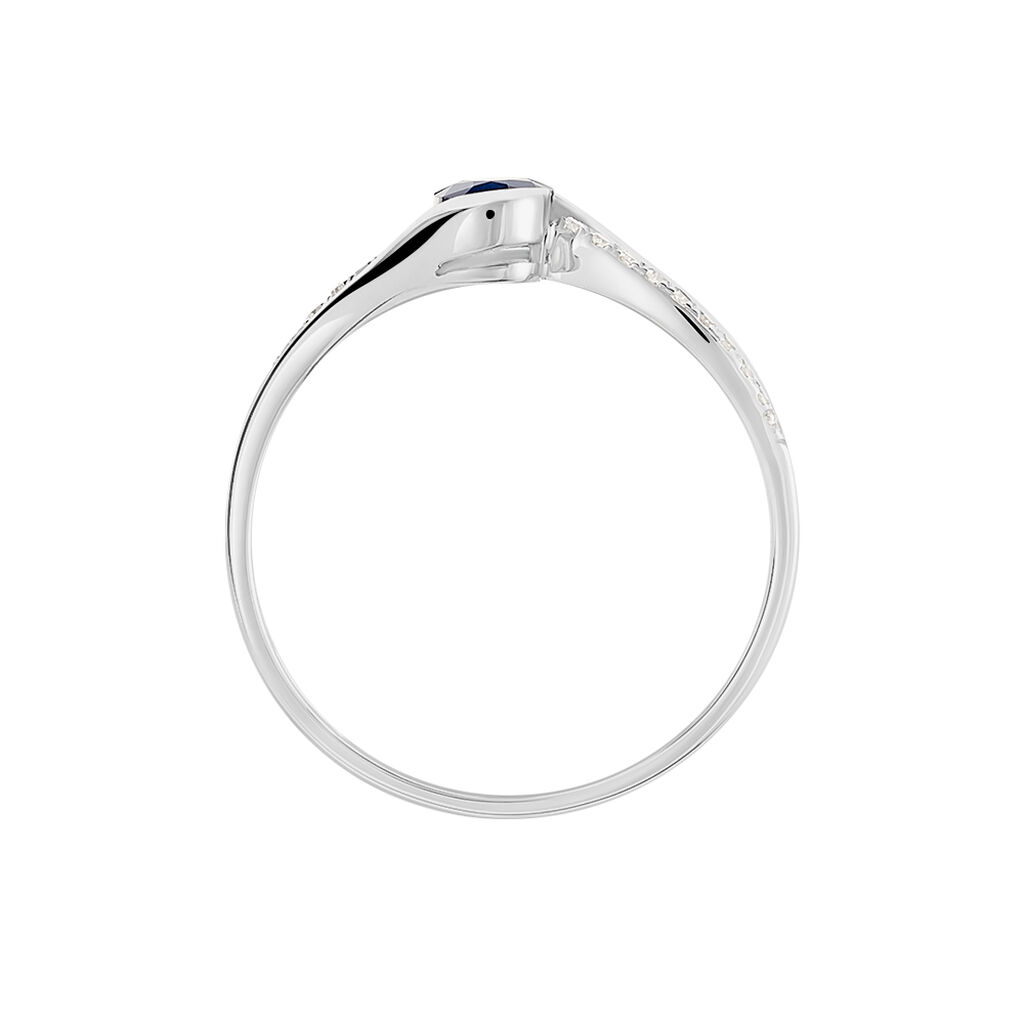 Bague Anja Or Blanc Saphir Et Diamant