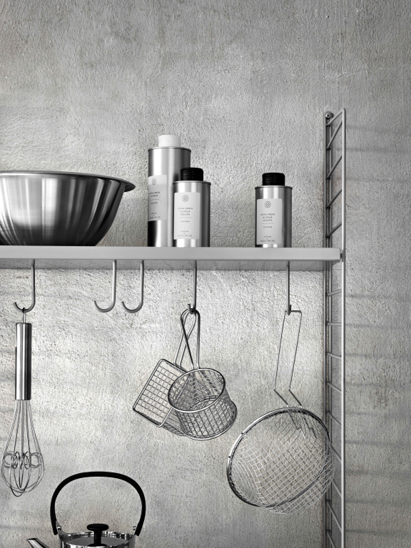 String Furniture Metal shelf low edge 78x30 1-pack wit