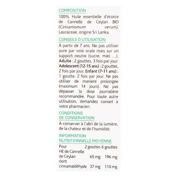 Arko Essentiel Huile Essentielle Bio Cannelle de Ceylan N°1 5ml