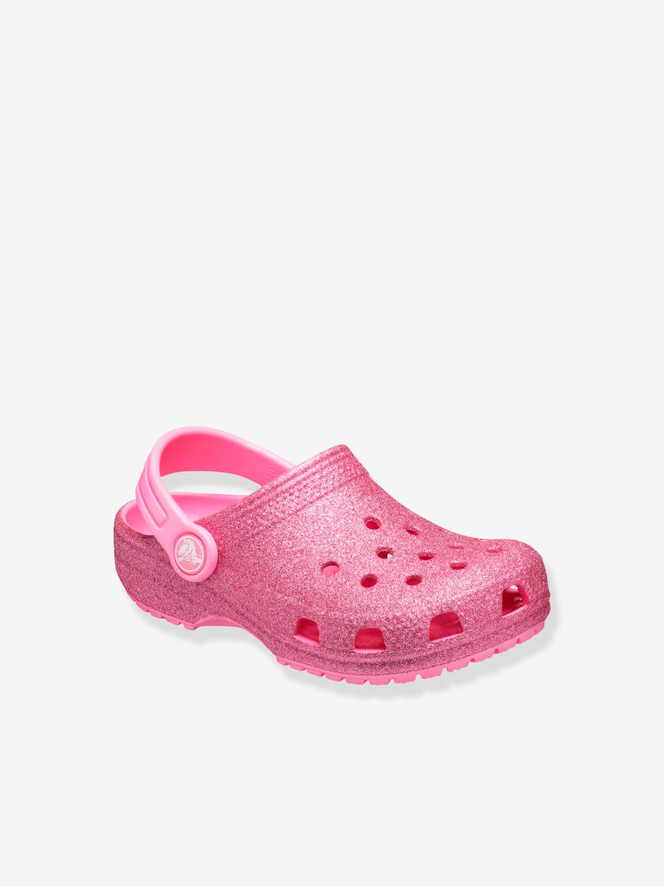 Tamanco Clássico com Glitter K CROCS™ para Meninas Rosa Claro Liso