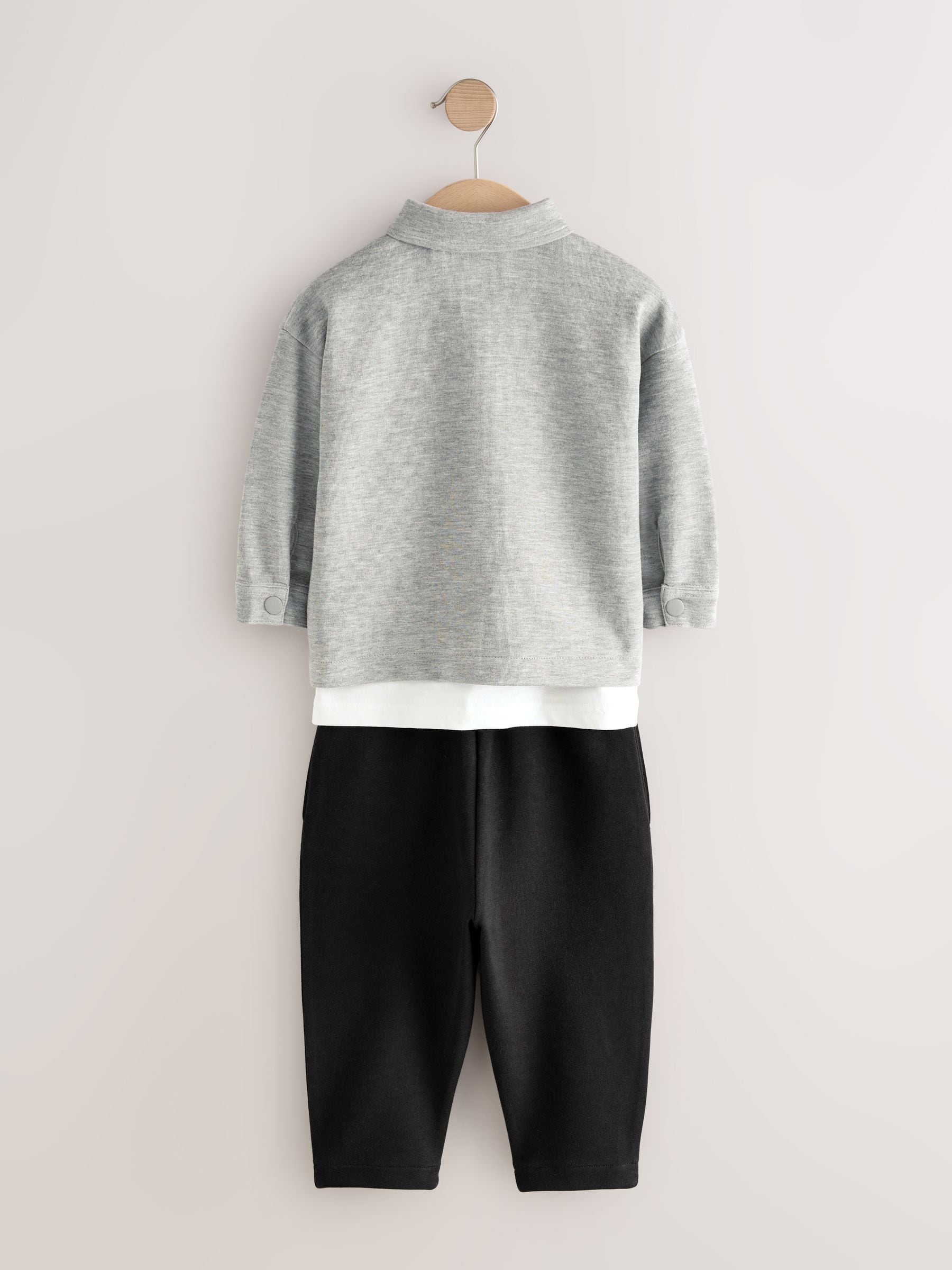 Grijs - 3 -delige set van T-shirt en joggingbroeken (3mnd-7jr)
