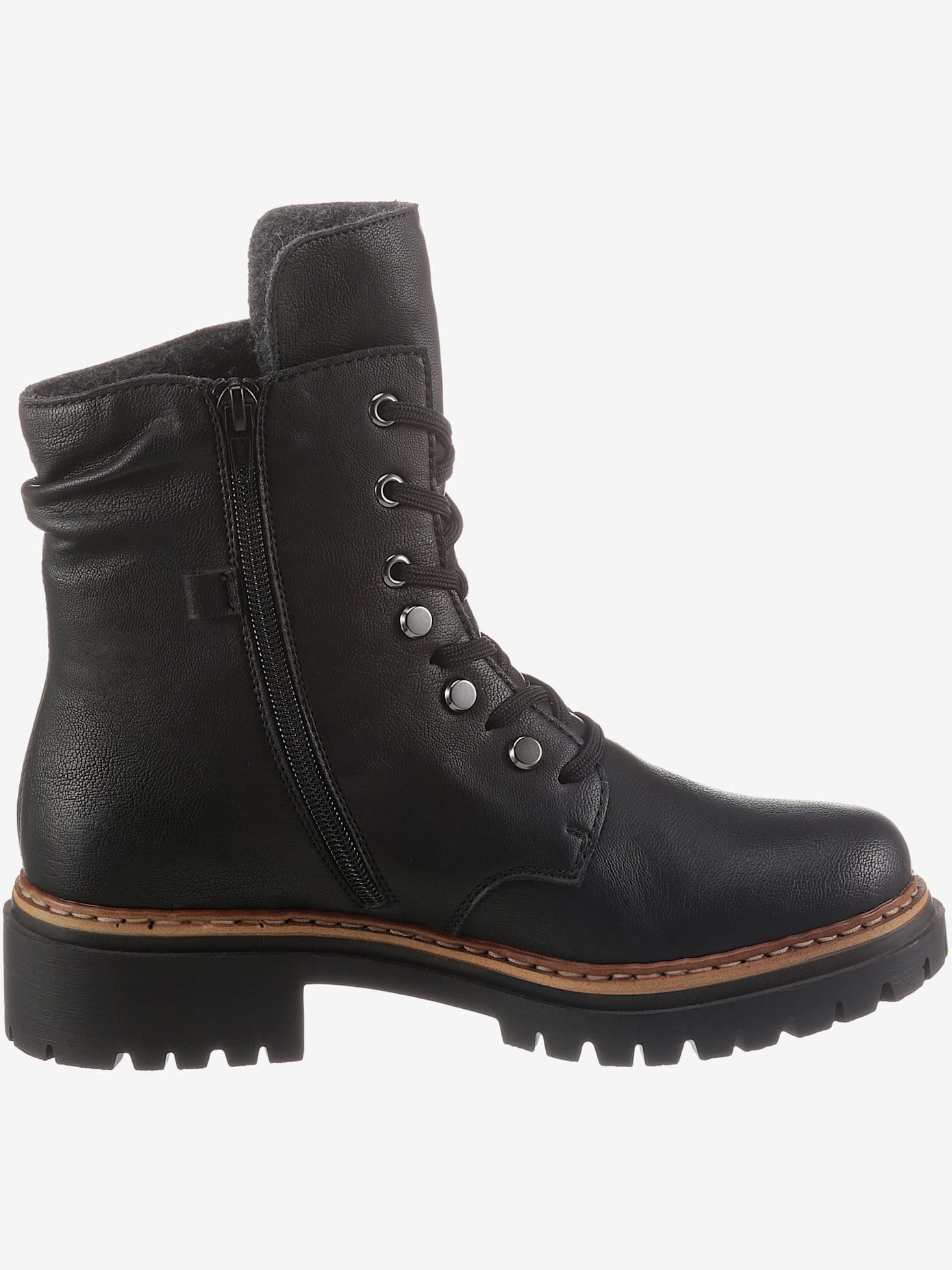 Bottines à lacets fermeture à glissière pour un enfilage facile
