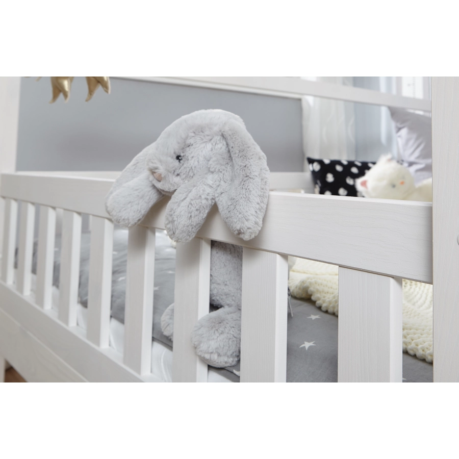 TICAA Kinderbett Hausbett Kay 100x200 Kiefer weiß Weiß