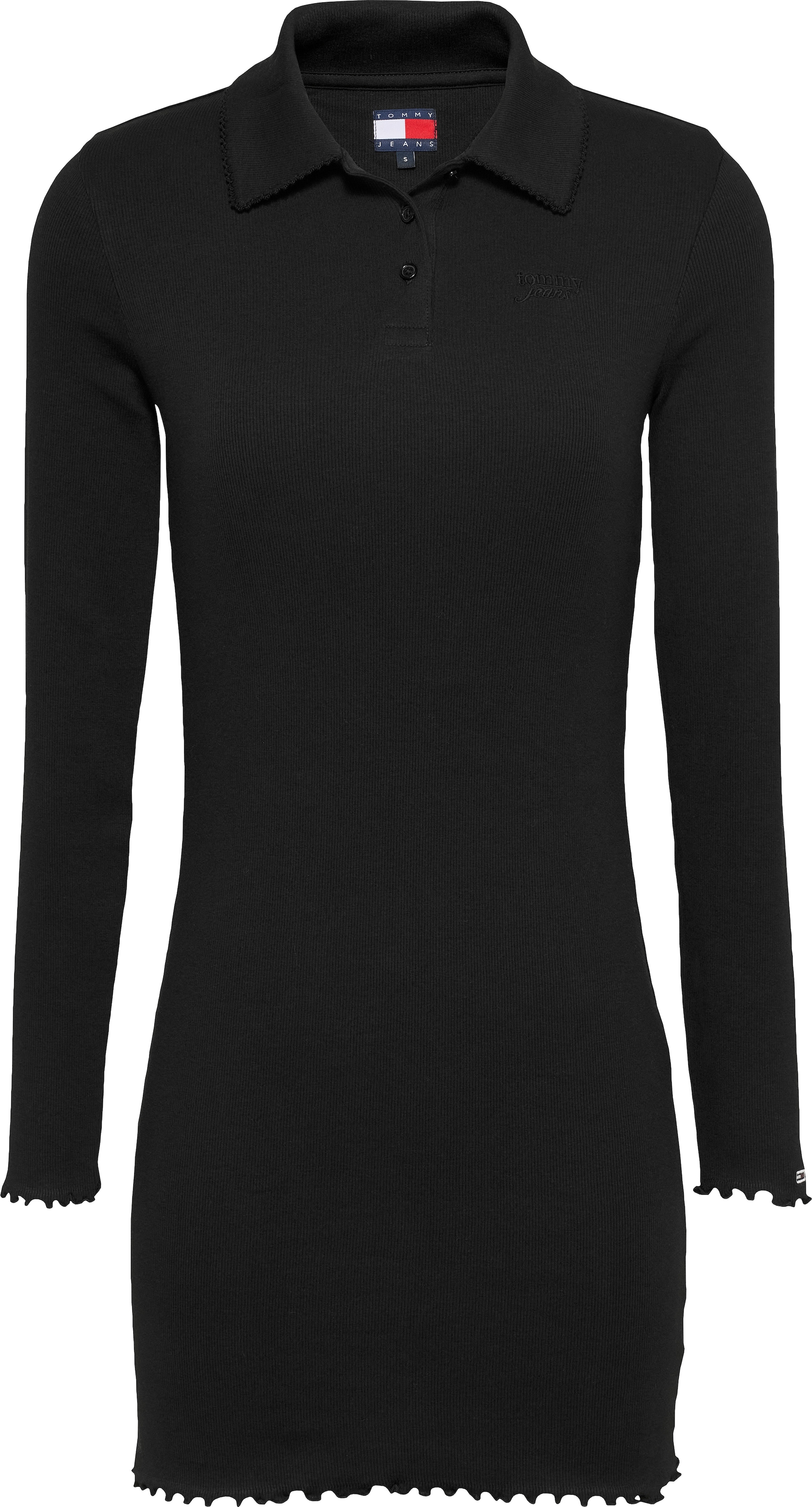 Tommy Jeans Polokleid »TJW LS SCALLOP RIB POLO DRESS« in Mini-Länge