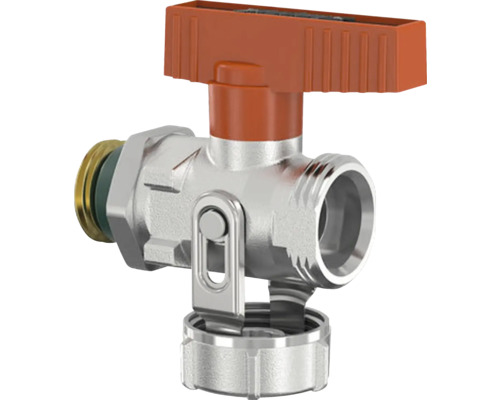 KFE Simplex kogelkraan 1/2 x 3/4 inch buitendraad solar rechte doorlaat messing vernikkeld F10647