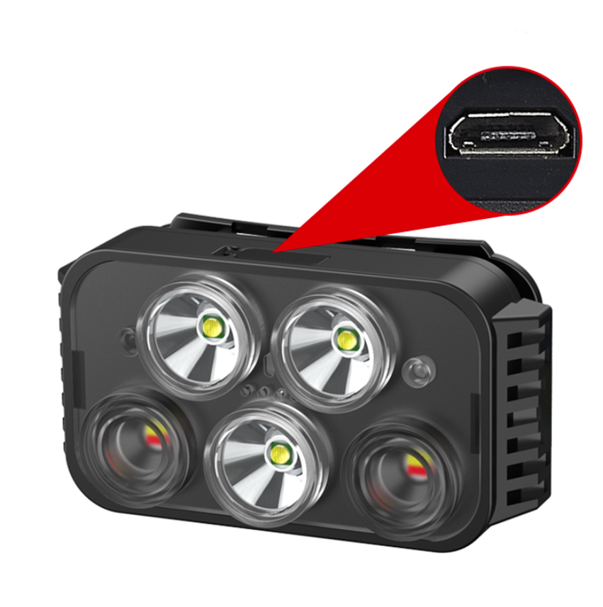 Running Stirnlampe LED Kopflampe mit 6 Leuchtmodis / Warnlicht / Touchsteuerung zum Wandern / Joggen / Radfahren (400 Lumen) - Kaltweiss