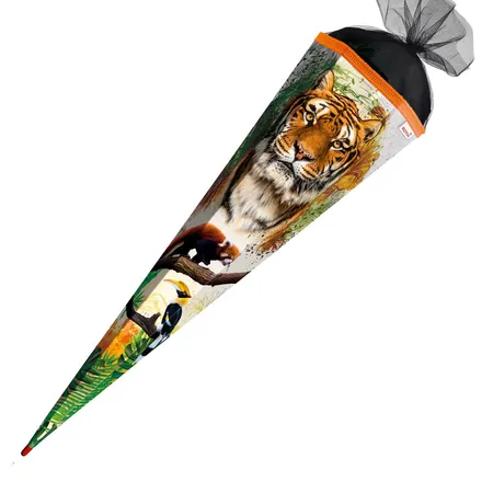 Roth Schultüte Tiger mit Tüllverschluss, 85 cm, eckig
