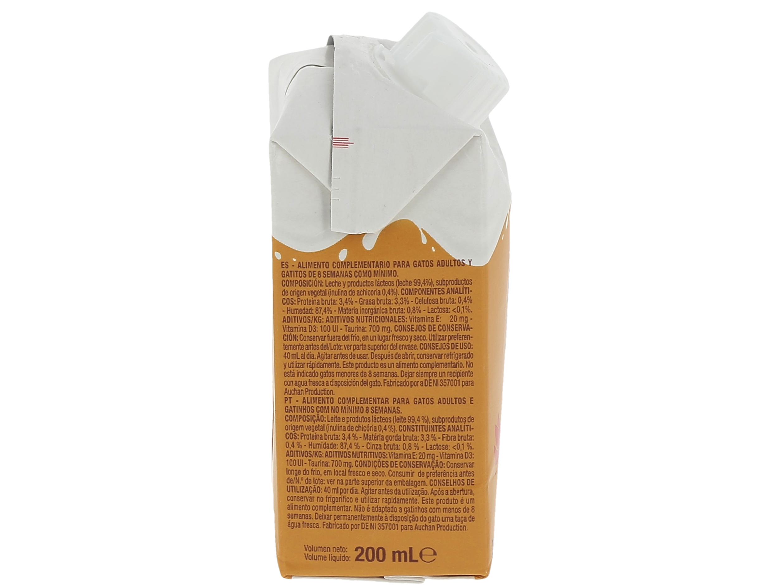 LEITE PARA GATO AUCHAN JÚNIOR E ADULTO 200ML