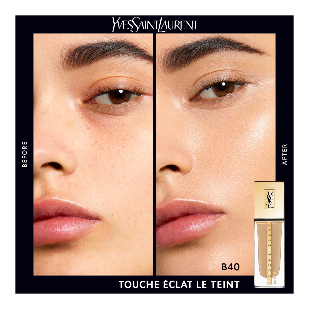 YVES SAINT LAURENT Touche Éclat Le Teint Fond de teint hydratant &  tenue 24H, naturel &  lumineux