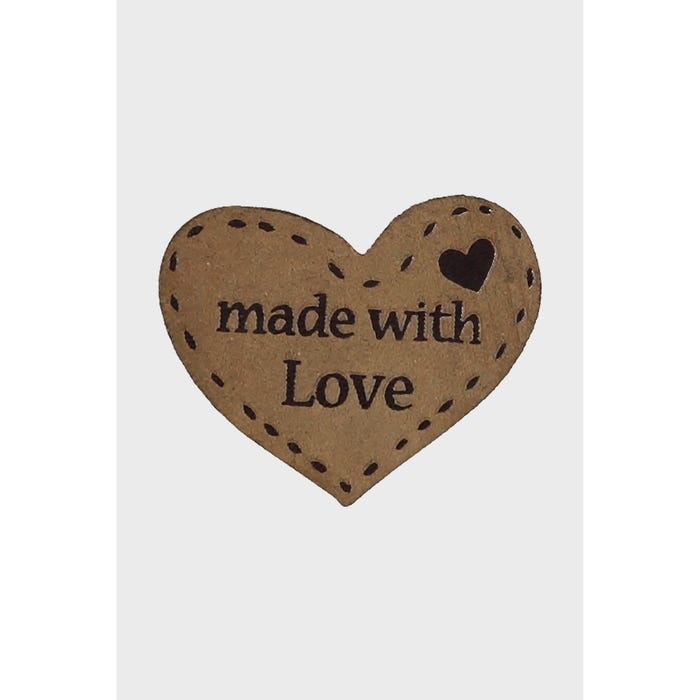 Atelier Veritas-Patch met hartje MADE WITH LOVE 4x5cm