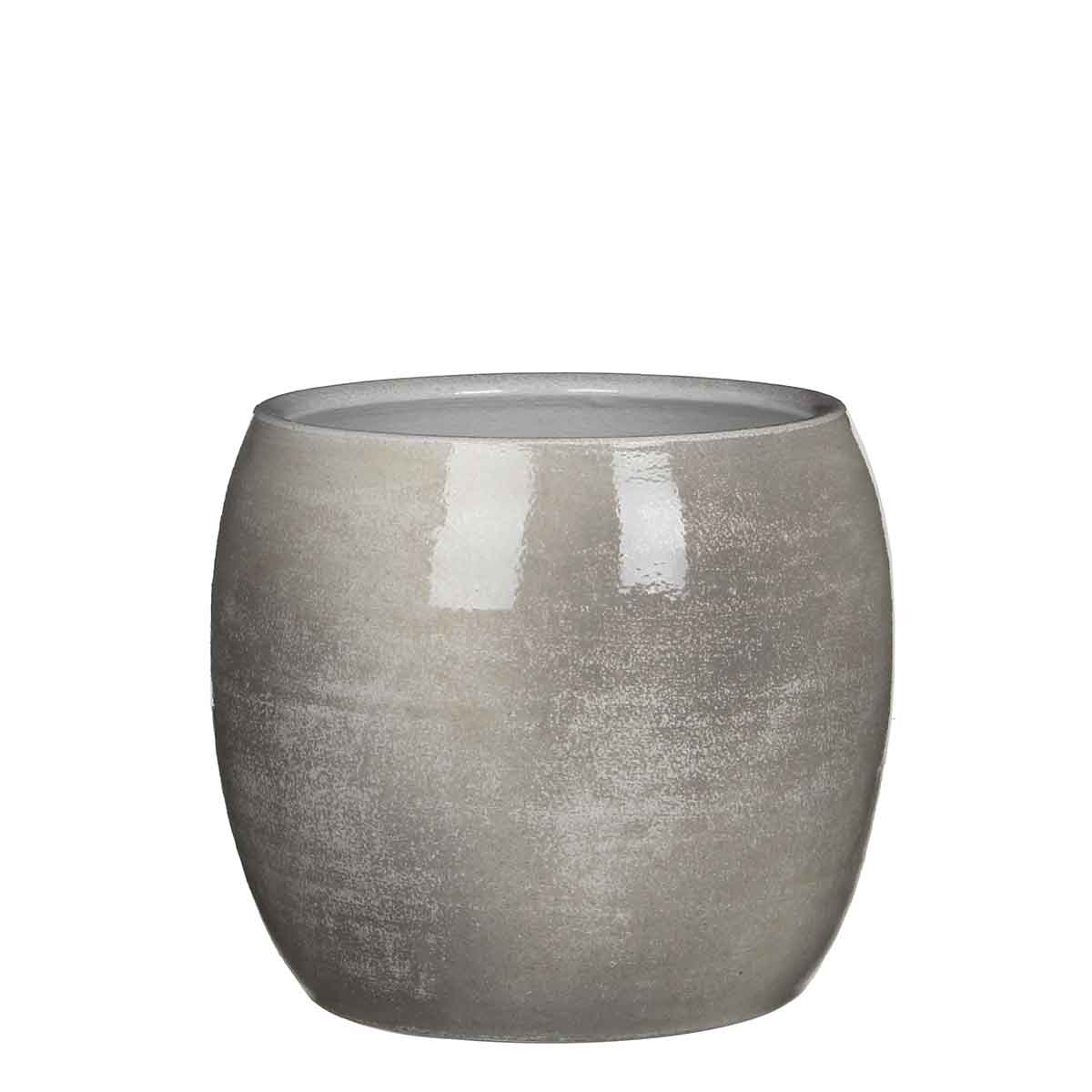 Mica decorations pot de fleur lester - 24x24x22 cm - terre cuite - gris