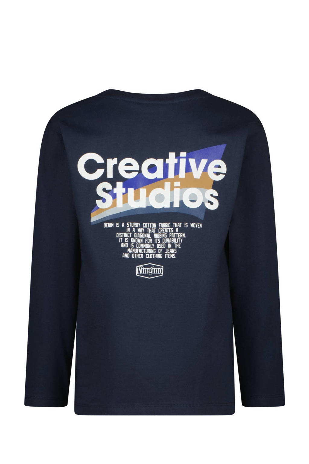 Vingino longsleeve Jean met backprint donkerblauw