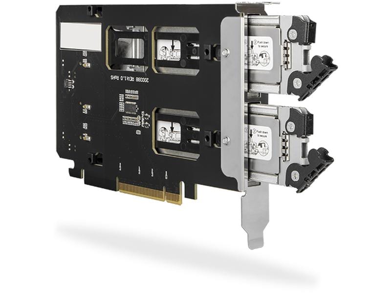 ICY DOCK Wechselrahmen ToughArmor MB842MP-B Wechselrahmen für 2x M.2 NVMe SSD für PCIe-Steckplatz