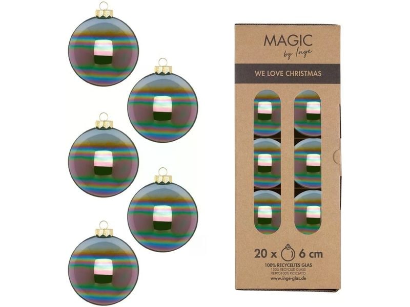 INGES CHRISTMAS DECOR Weihnachtskugel Dazzling 20 Stück, Ol Christbaumkugeln