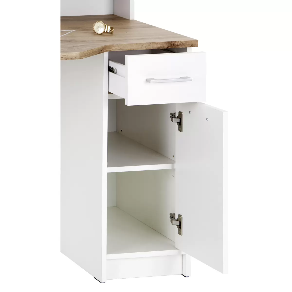 Schreibtisch Tobi weiss,Eiche