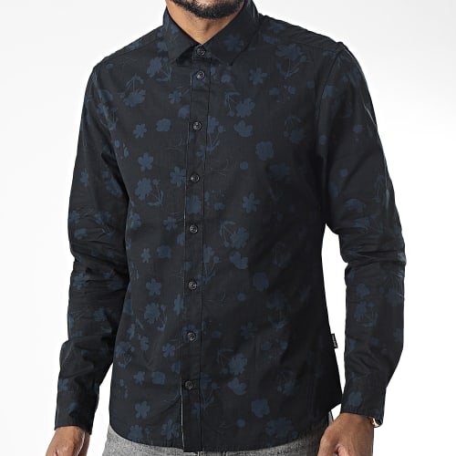 Chemise Manches Longues Floral 20714607 Noir Bleu Marine