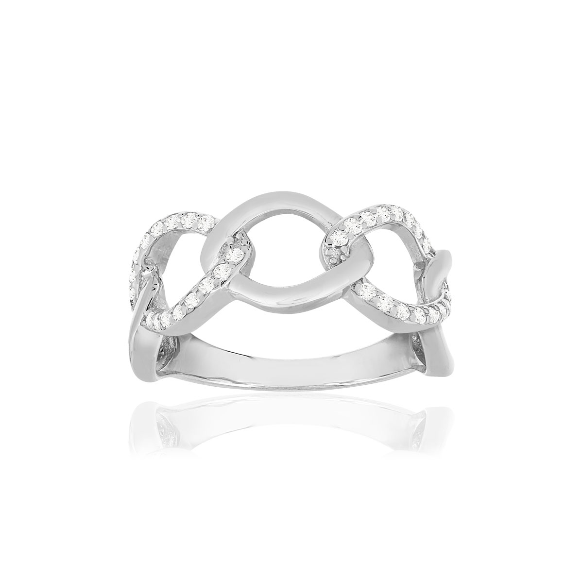 Bague argent zirconias