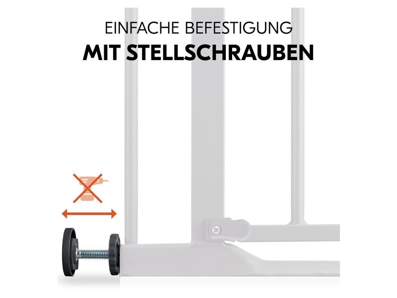 Hauck Türschutzgitter Clear Step 2 Dark Grey 75 cm - 80 cm Barrierefreies, manuell schliessendes Tür- und Treppenschutzgitter-Set