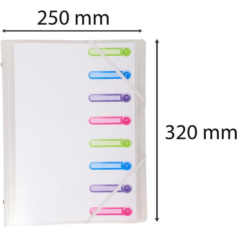 Trieur polypropylène 3 rabats Chromaline 8 compartiments