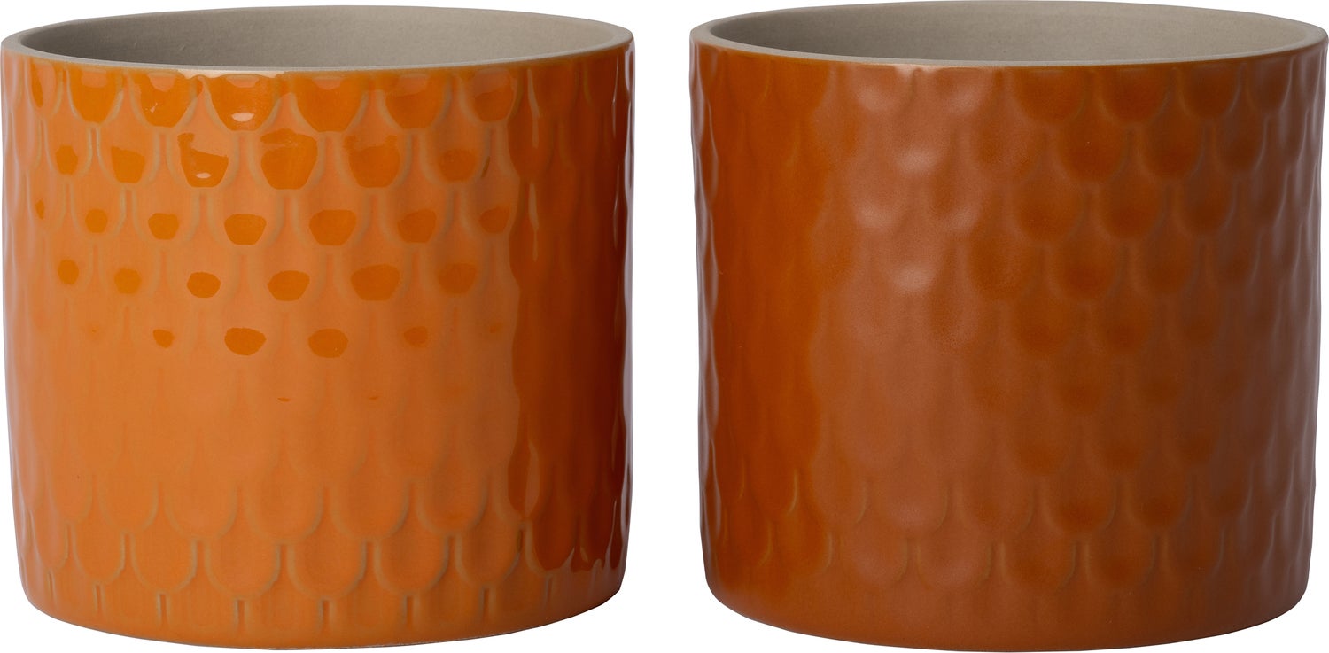Intratuin bloempot Goos mat oranje D 14,5 H 12,8 cm