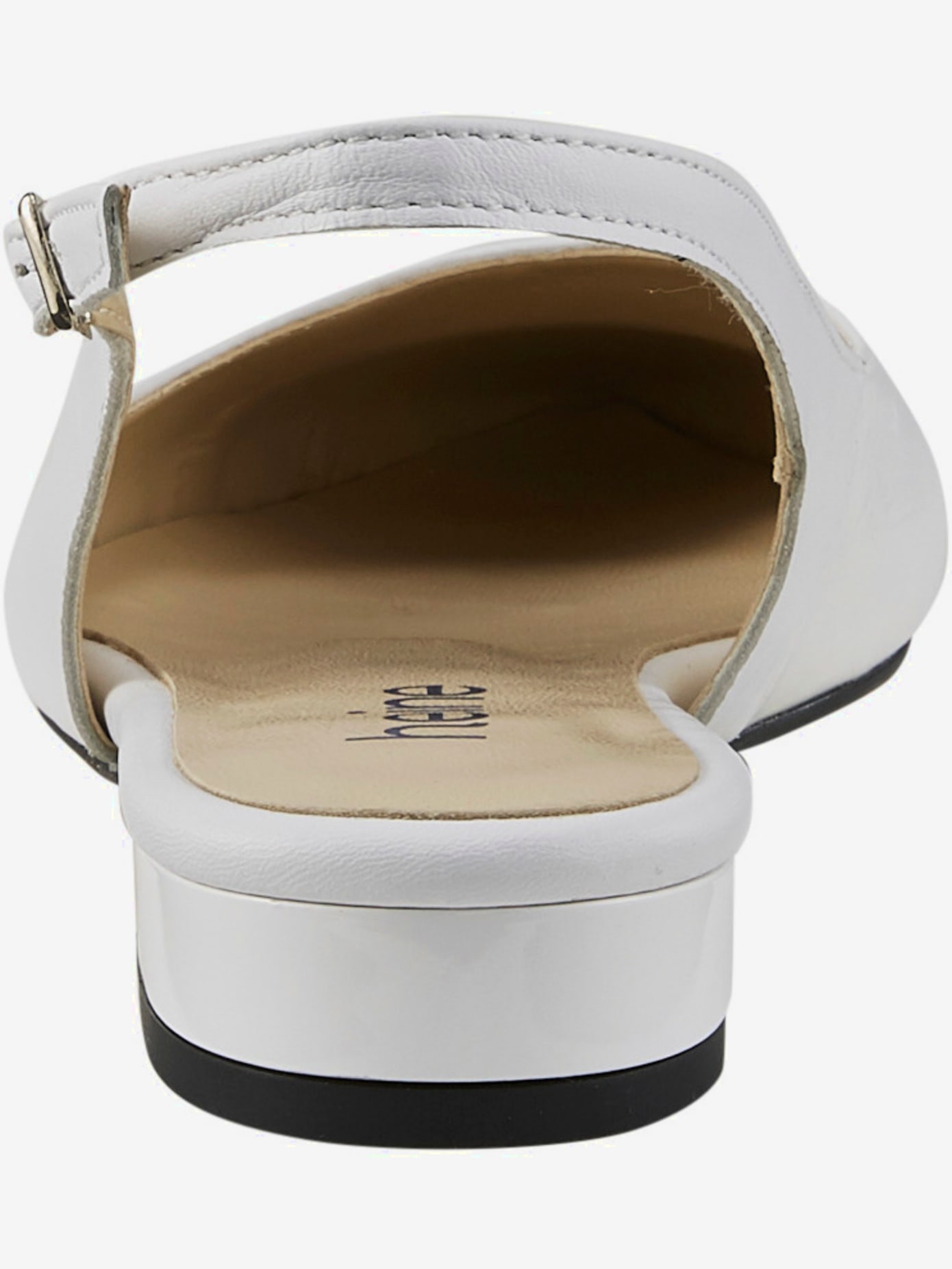Ballerines ouvertes à l'arrière en cuir nappa de mouton