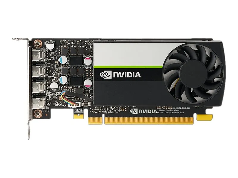 NVIDIA T1000 - grafikkort - T1000 - 4 GB GDDR6 - PCIe 3.0 x16 lavprofil - 4 x Mini DisplayPort