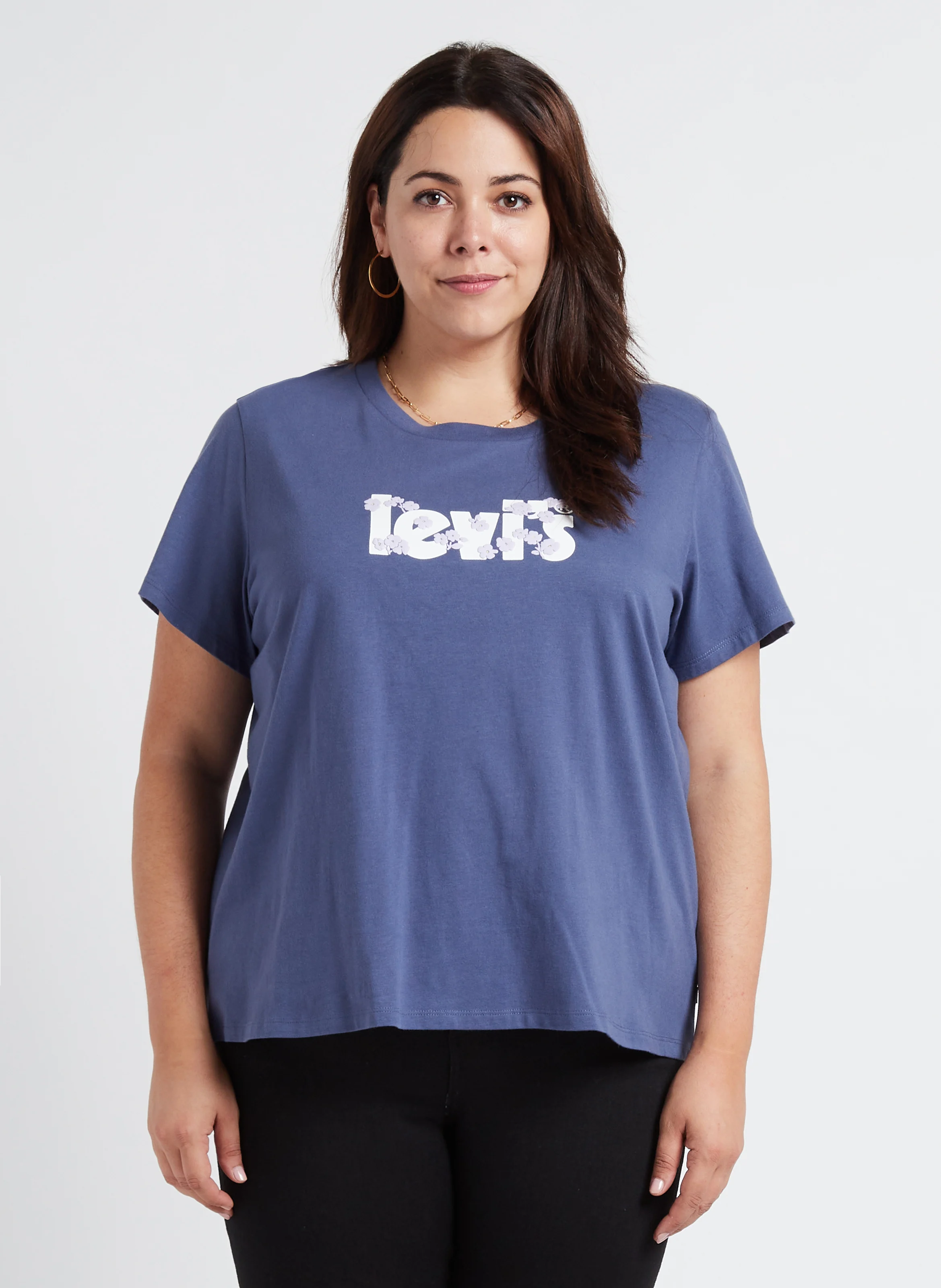 PL PERFECT TEE - Tee-shirt col rond sérigraphié en coton| Bleu