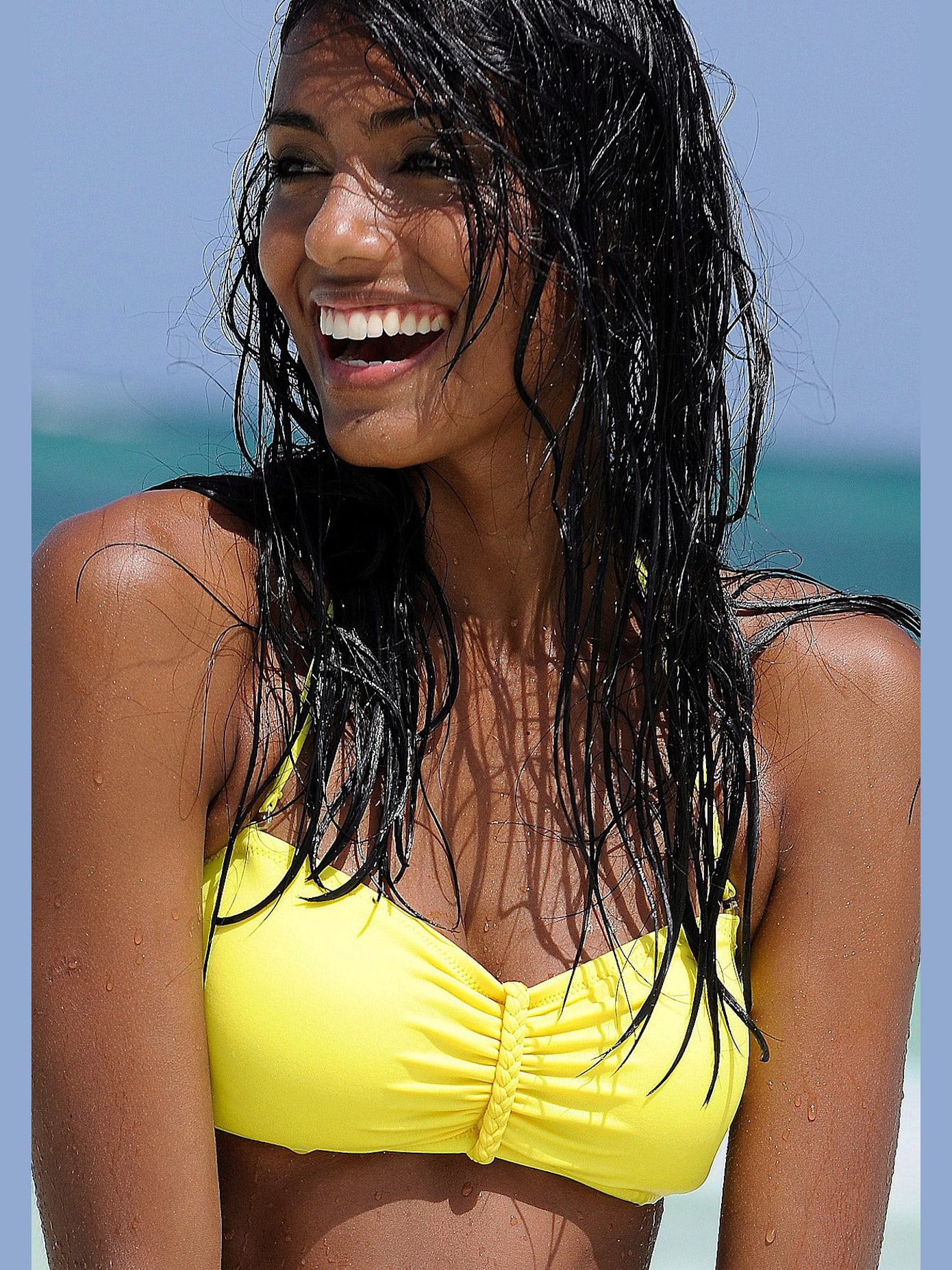 Haut de maillot de bain bandeau bonnets amovibles