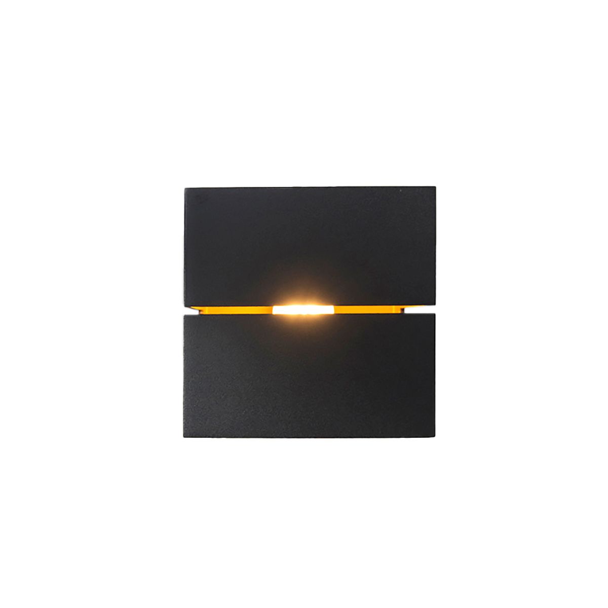 Moderne wandlamp zwart met goud 9,7 cm - Transfer Groove