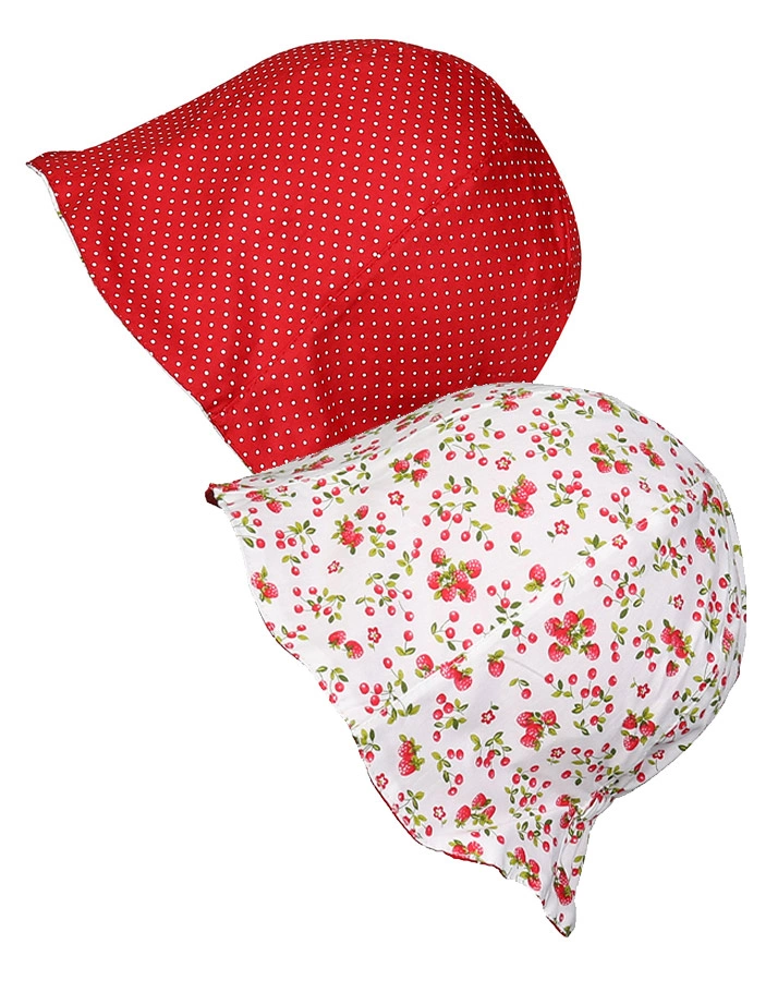 Wende-Sommerhut ERDBEEREN in weiß/rot