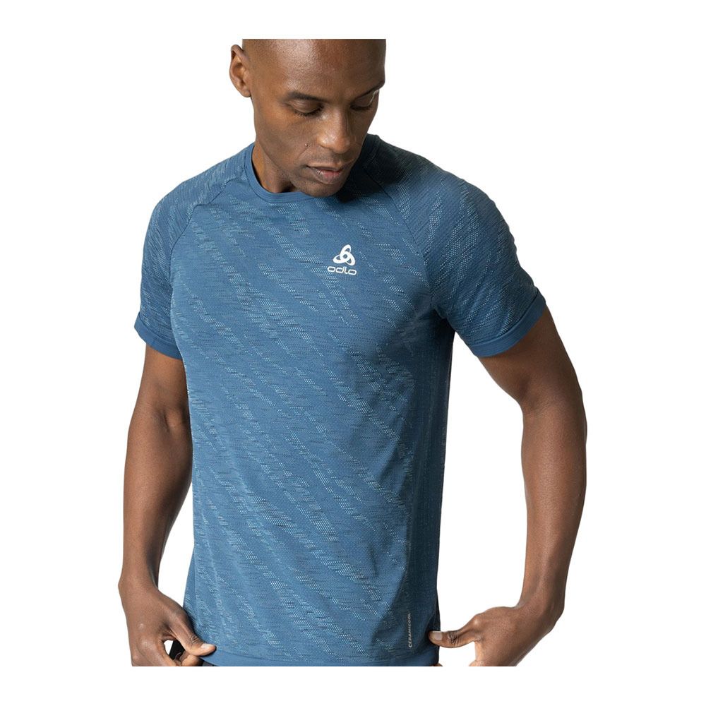 Odlo ZEROWEIGHT CERAMICOOL - Maillot Homme blue wing teal - space dye