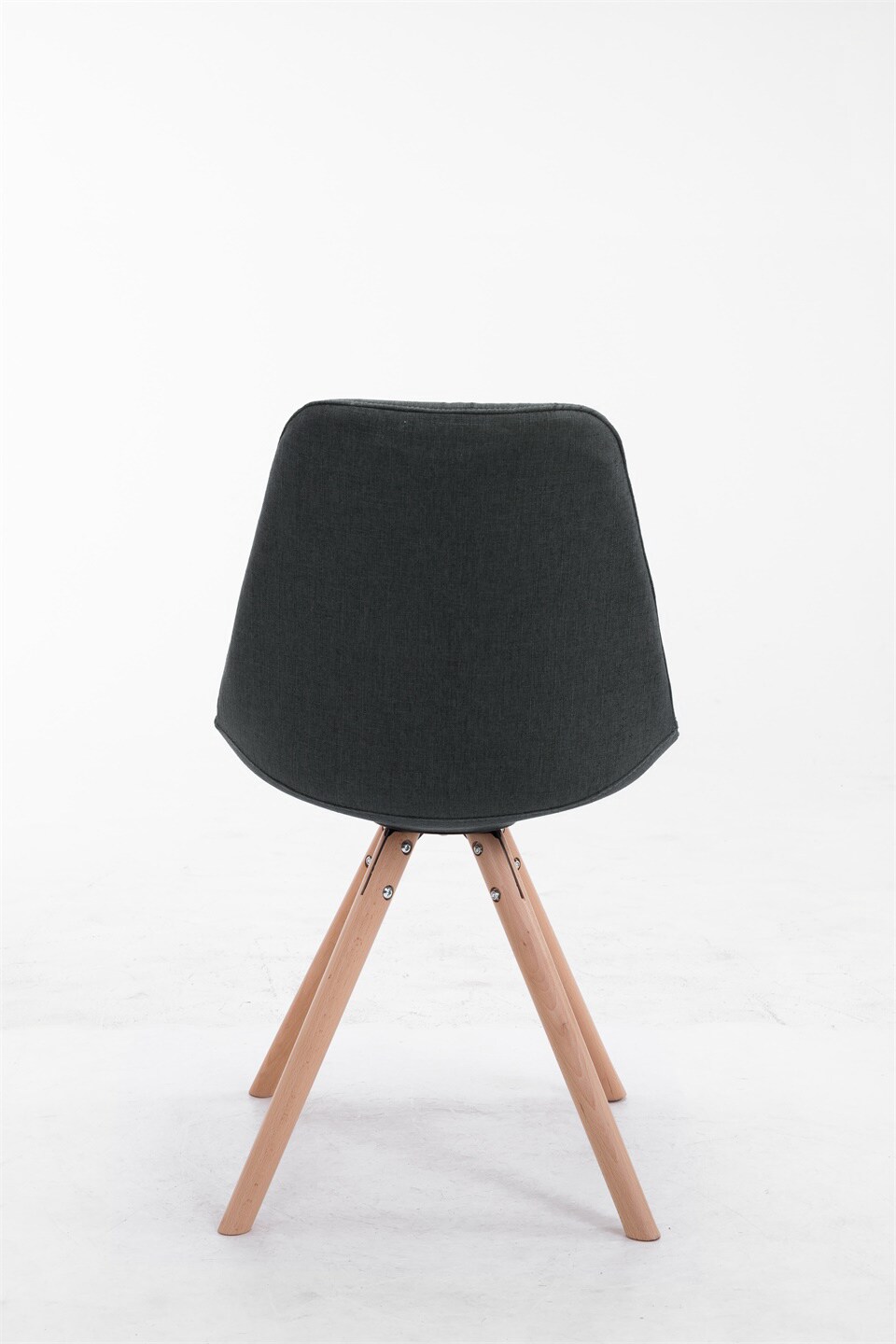 CLP Retro-Stuhl Toulouse Rund Mit Stoffbezug Und Hochwertigem Sitzpolster I Lehnstuhl Mit Stabilem Holzgestell I Sitzhöhe 48 cm