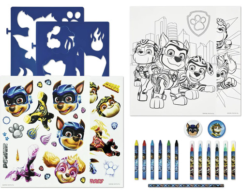 Paw Patrol stencil- en schilderset, 4-delig.