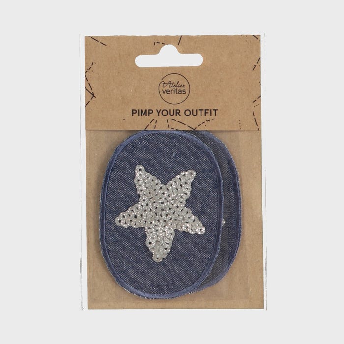 Atelier Veritas-Set van 2 patches met ster 6,2x8,2cm