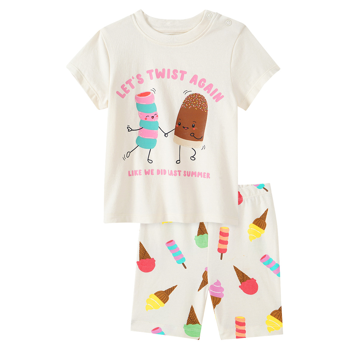 Topomini Baby T-Shirt und Radler im Set weiss / bunt