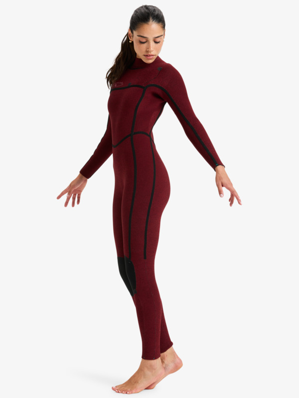 3/2 Rise Natural Combinaison de surf zip poitrine Noir Femme