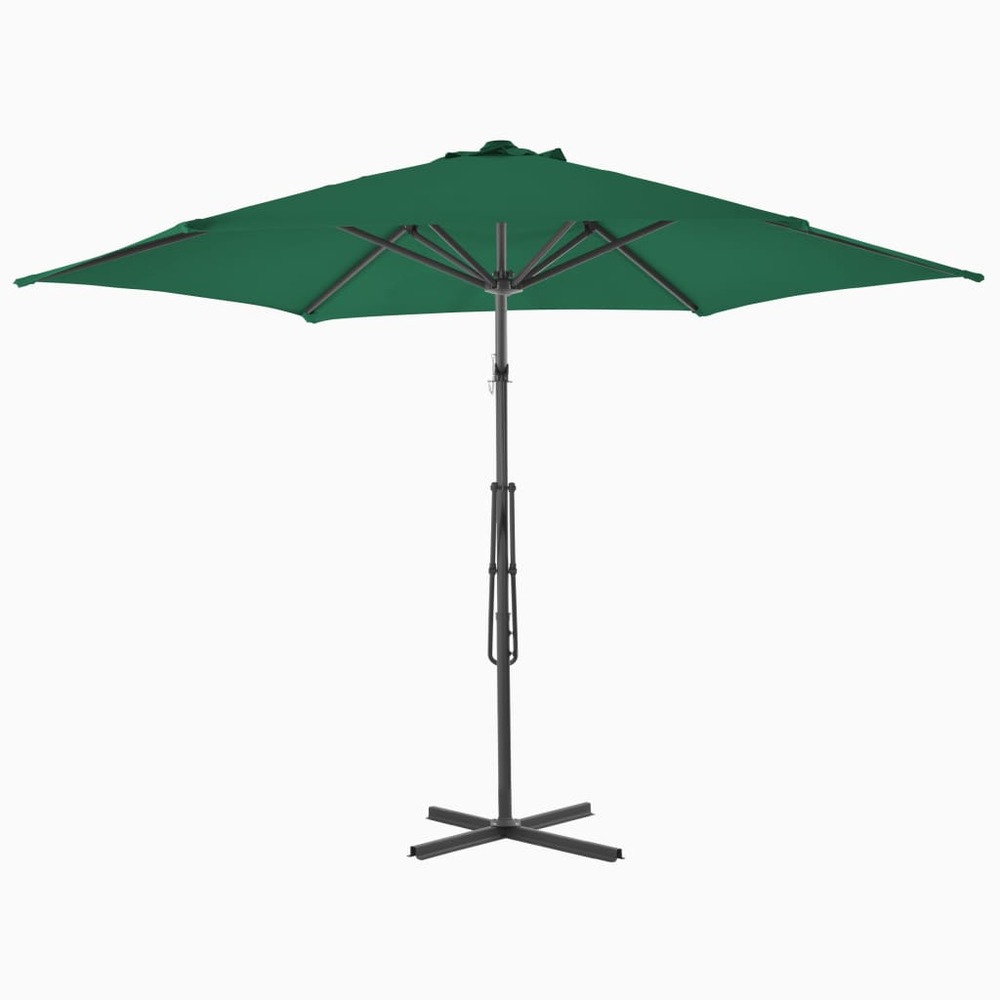 Parasol d'e x térieur avec mât en acier 300 cm vert