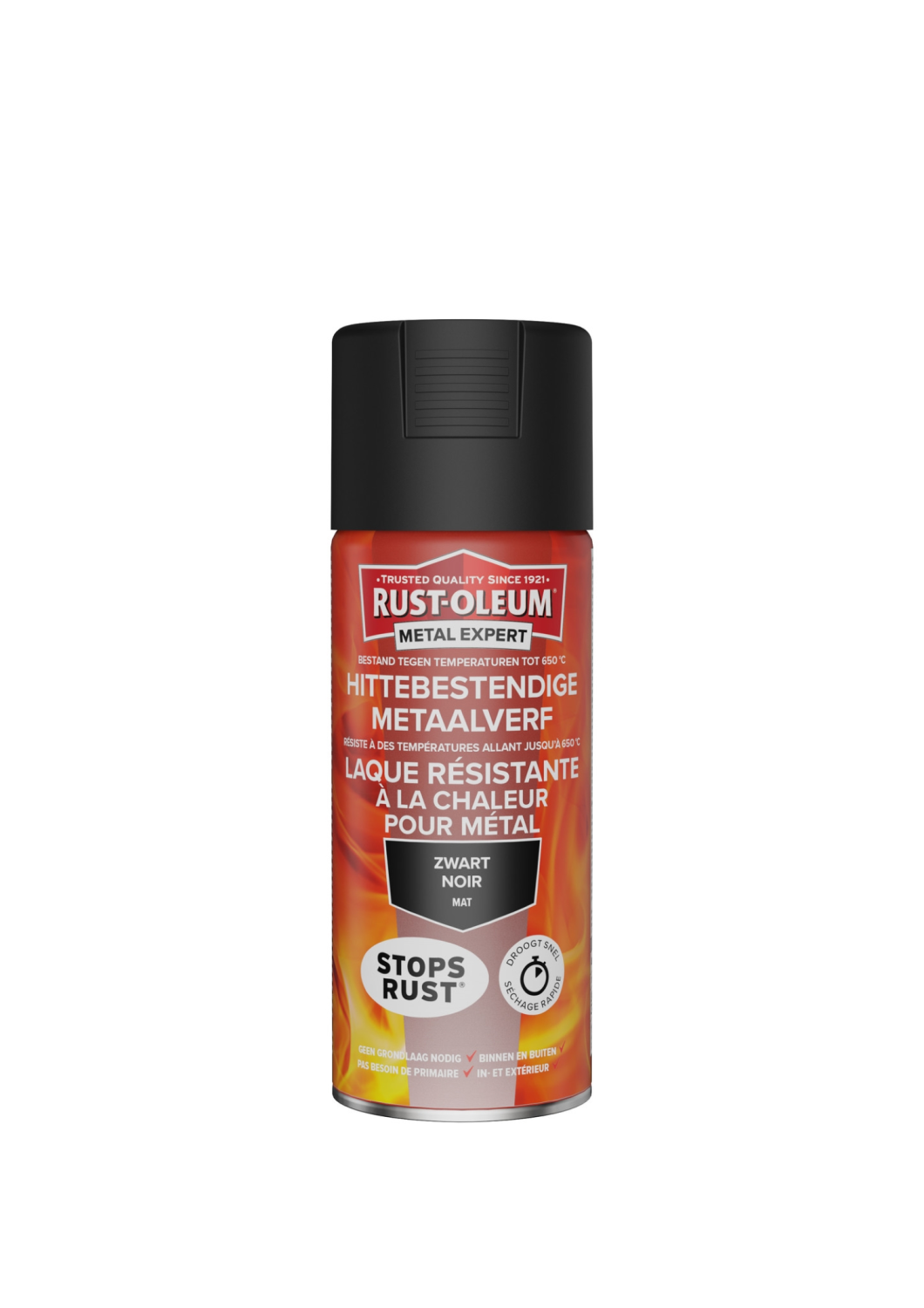 Rust-Oleum Hittebestendige Metaalverf Zwart 400Ml