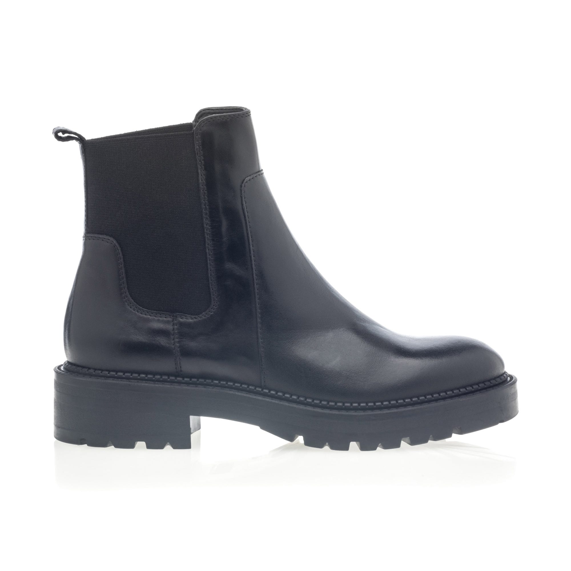 Boots chelsea Femme en cuir noir