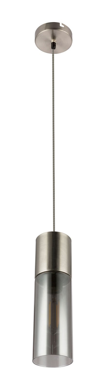 GLOBO Retrofit Pendelleuchte Annika 10x152,5 cm nickel/rauchfarbig