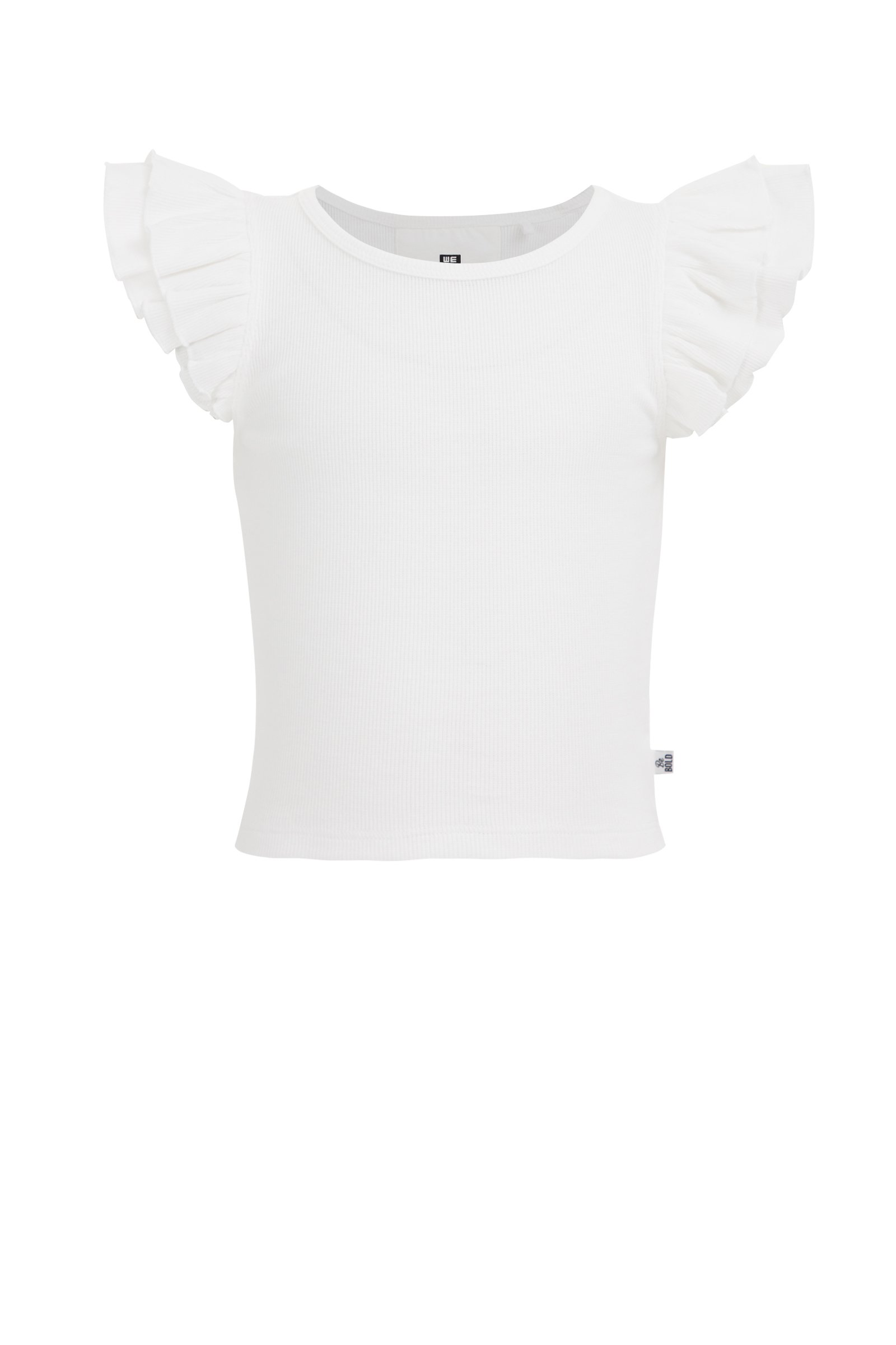 Meisjes cropped T-shirt met ruches WE Fashion Wit