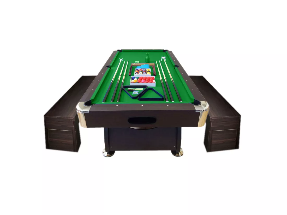 Table de Billard 8 Pieds avec banquette conteneurs – Viper Green