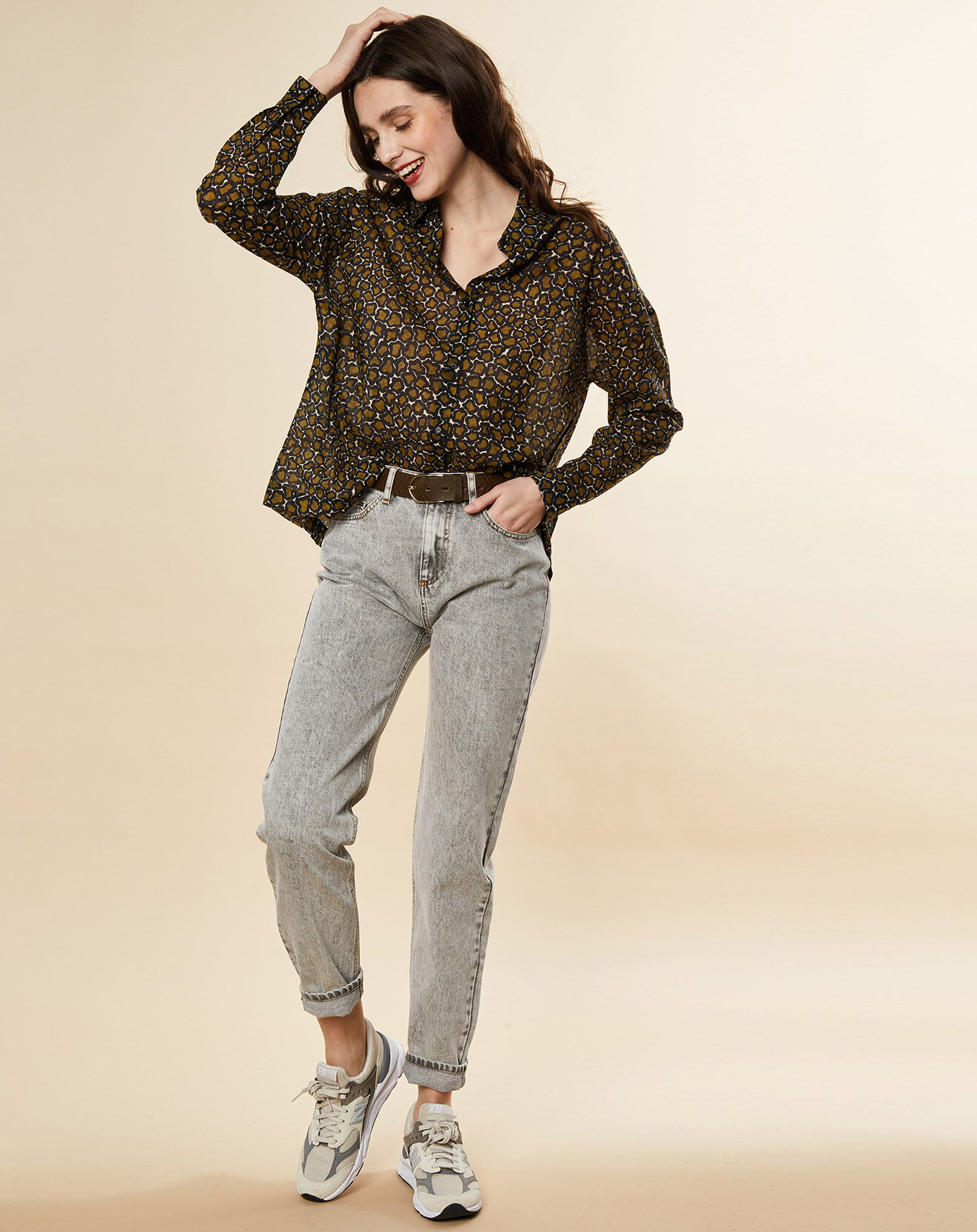 Chloé Stora Jean droit en Toile de coton Remi gris