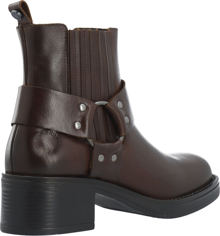 Cashott CASRIKKE Chelsea Biker Boot Pull Up Leather Coffee