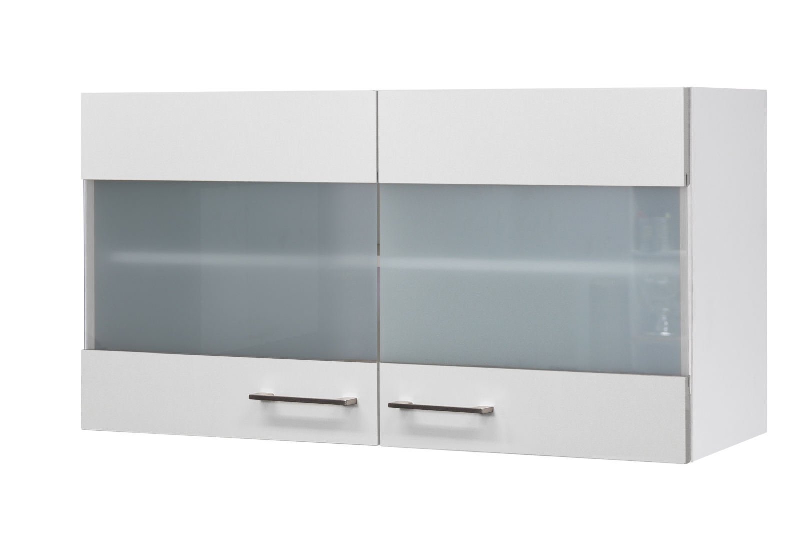 Glas-Hängeschrank ELEA - weiß - 100 cm