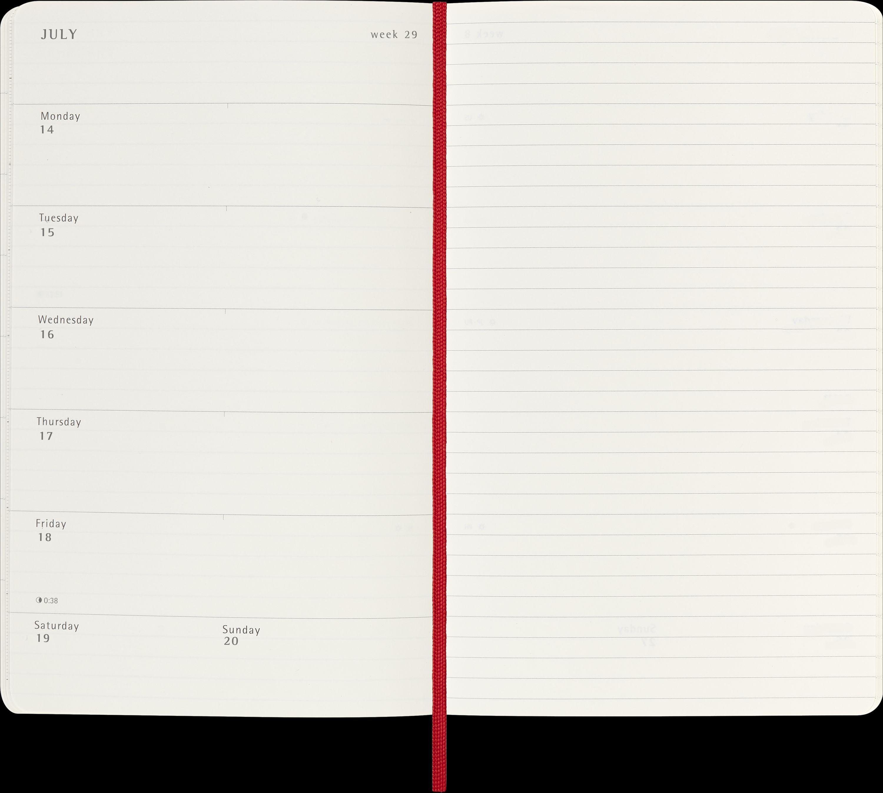 Moleskine 18 Monate Wochen Notizkalender 2024/2025, Large/A5