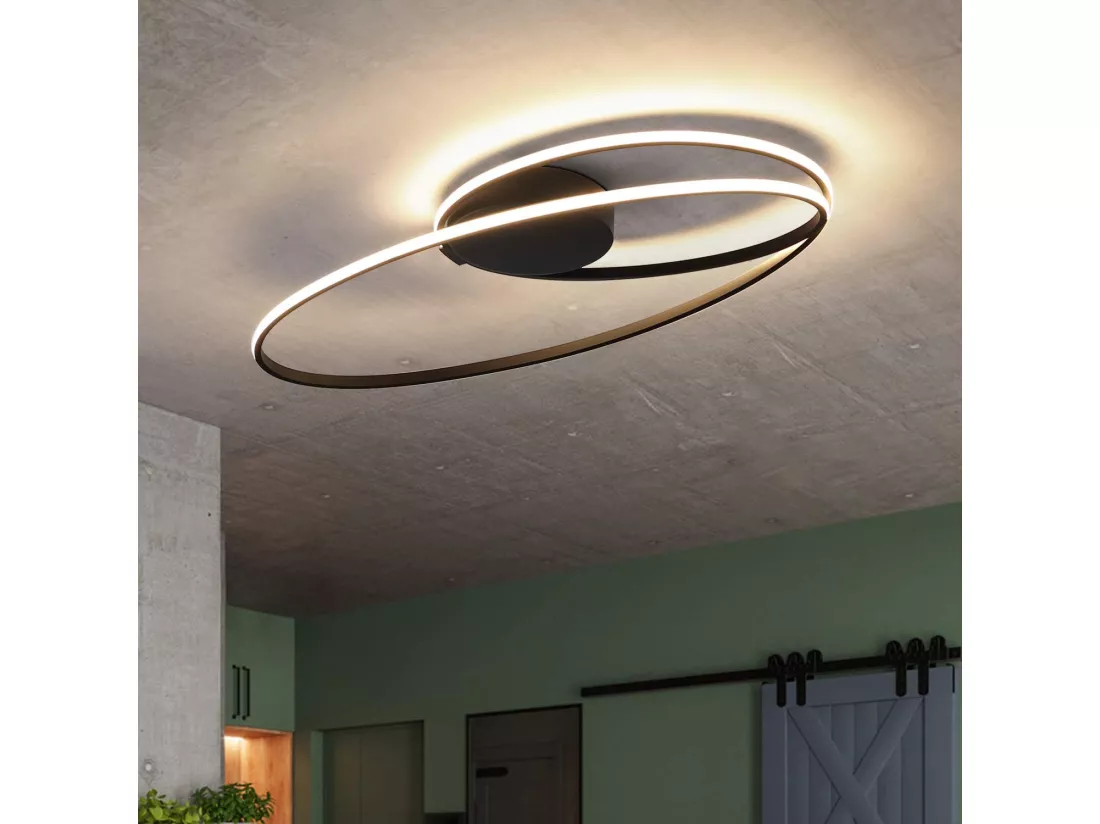 NETTLIFE Plafonnier LED Salon 36W lampe de salon Chambre 3000K blanc chaud